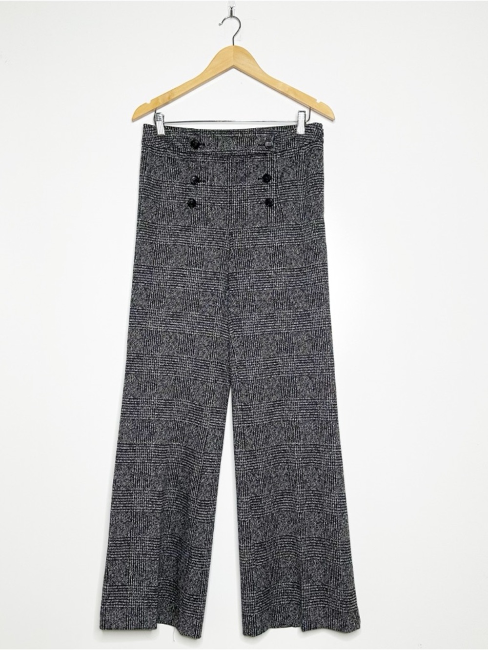 Jason Wu Plaid High Rise Sailor Wide Leg Pants Size 6